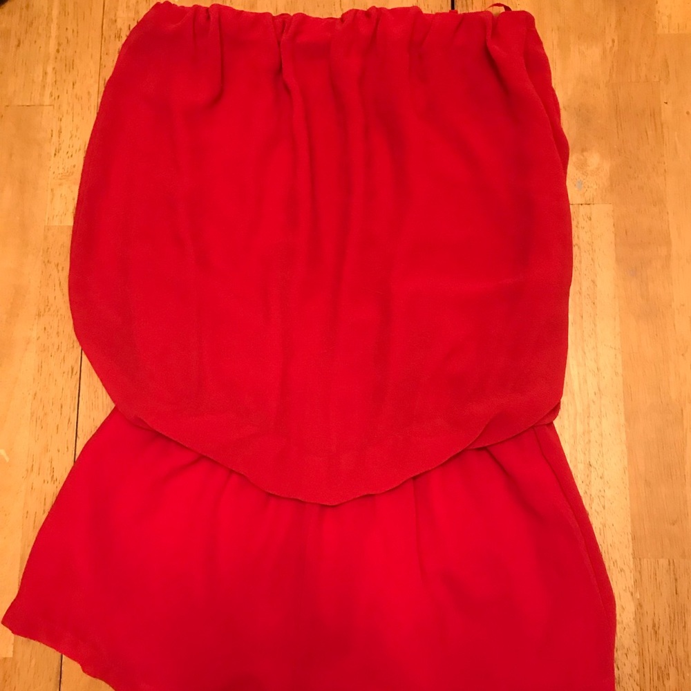 Naked Zebra red strapless romper size S